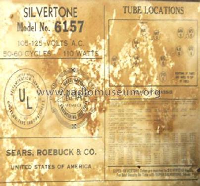 Silvertone 6157 Ch= 100.198; Sears, Roebuck & Co. (ID = 274156) Radio