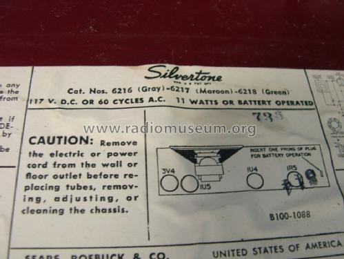 Silvertone 6217 Ch= 528.33300 Order=57H U6217; Sears, Roebuck & Co. (ID = 1252092) Radio