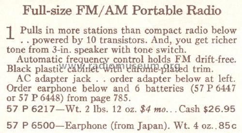 Silvertone 6217 Ch= 132.92301 Order=57P 6217; Sears, Roebuck & Co. (ID = 1696983) Radio