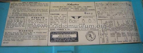 Silvertone 6218 Ch= 528.33300 Order=57H U6218; Sears, Roebuck & Co. (ID = 1441290) Radio