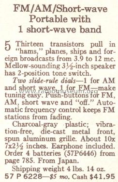 Silvertone 6228 Ch= 563.20100 Order=57P 6228; Sears, Roebuck & Co. (ID = 1697187) Radio