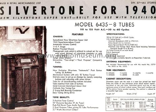 Silvertone 6435 Ch= 101.573; Sears, Roebuck & Co. (ID = 1292119) Radio