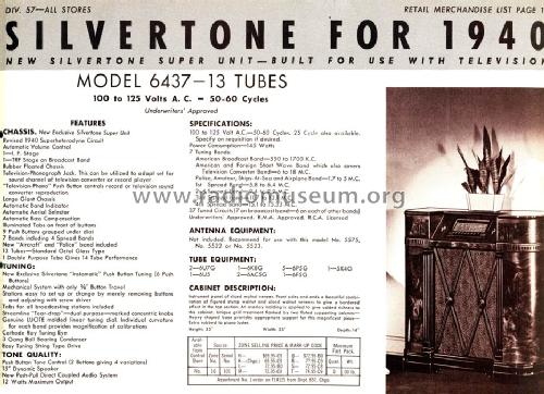 Silvertone 6437 Ch= 101.576; Sears, Roebuck & Co. (ID = 1292126) Radio