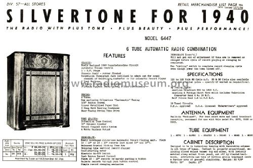 Silvertone 6447 Ch= 101.590, -1 to -5; Sears, Roebuck & Co. (ID = 1293426) Radio