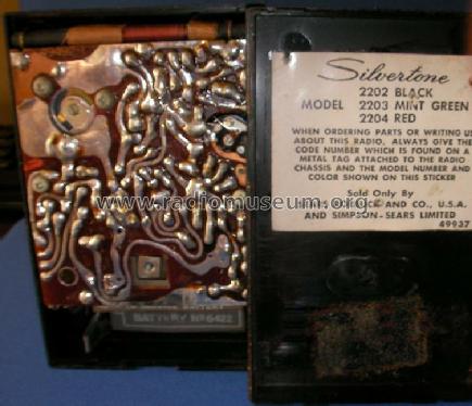 Silvertone 2202 Ch= 132.62901 Order=57G 2202; Sears, Roebuck & Co. (ID = 1478516) Radio