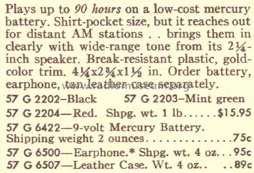 Silvertone 2202 Ch= 132.62901 Order=57G 2202; Sears, Roebuck & Co. (ID = 1673775) Radio