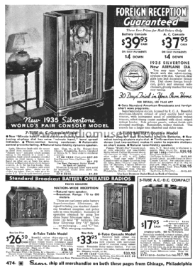 Silvertone 1865 6-Tube Battery Console Order= 57H 1865; Sears, Roebuck & Co. (ID = 1270208) Radio