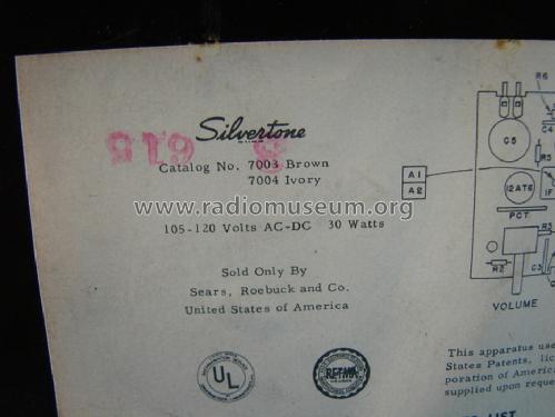 Silvertone 7004 Ch= 132-41000; Sears, Roebuck & Co. (ID = 1468505) Radio