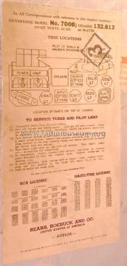 Silvertone 7008 Commentator Ch= 132.812 and -A, -B; Sears, Roebuck & Co. (ID = 3041398) Radio