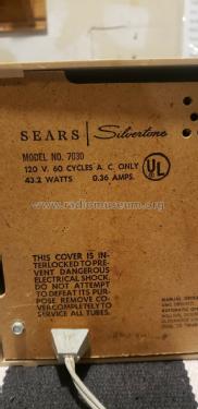 Silvertone 7030 Service number 528.703000; Sears, Roebuck & Co. (ID = 2376806) Radio