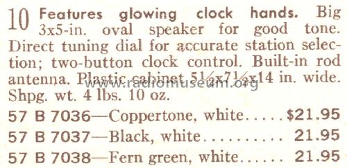 Silvertone 7036 Order= 57B 7036; Sears, Roebuck & Co. (ID = 1714255) Radio