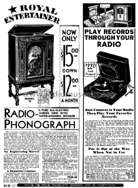 Silvertone 70 with Phonograph Order= 46DM 4986 or 4988; Sears, Roebuck & Co. (ID = 1258711) Radio