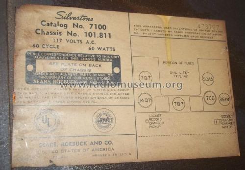 Silvertone 7100 Ch= 101.811; Sears, Roebuck & Co. (ID = 1278365) Radio