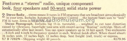 Silvertone 7282 Ch= 528.63690 and 528.69650 Order= 57B 7282N; Sears, Roebuck & Co. (ID = 1714551) Radio