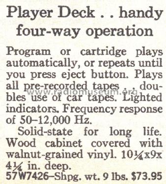 Silvertone 7426 Order= 57W 7426; Sears, Roebuck & Co. (ID = 1734748) R-Player