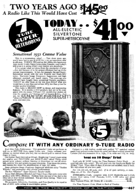 Silvertone 7-Tube All-Electric Superheterodyne Order= 57HM 1483; Sears, Roebuck & Co. (ID = 1260548) Radio