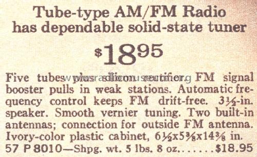 Silvertone 8010 Order= 57P 8010; Sears, Roebuck & Co. (ID = 1715962) Radio