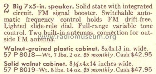 Silvertone 8019 Ch= 132.40501 Order= 57P 8019; Sears, Roebuck & Co. (ID = 1715958) Radio