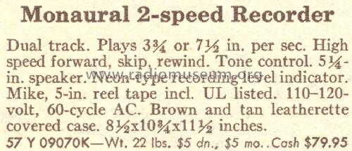 Silvertone 8070 Order=57D 08070K; Sears, Roebuck & Co. (ID = 1669826) R-Player