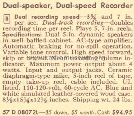 Silvertone 8072 Order=57D 08072L; Sears, Roebuck & Co. (ID = 1632397) R-Player