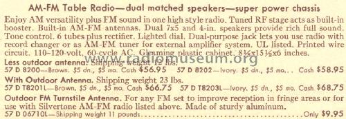 Silvertone 8202 Ch= 132.43201 Order=57D 8202; Sears, Roebuck & Co. (ID = 1631025) Radio