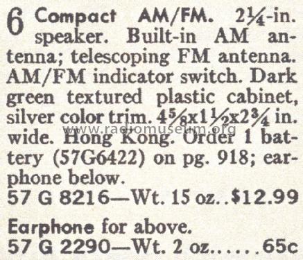 Silvertone 8216 Ch= 132.29201 Order= 57P 8216; Sears, Roebuck & Co. (ID = 1676590) Radio