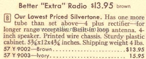 Silvertone 9002 Ch= 132.44300 Order=57Y 9002; Sears, Roebuck & Co. (ID = 1638300) Radio