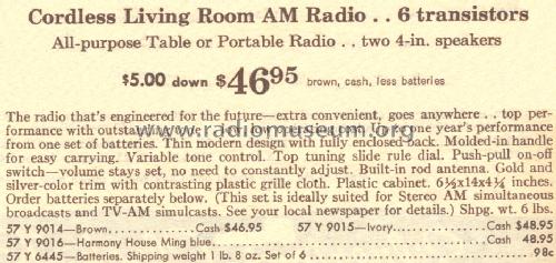 Silvertone 9015 Ch= 132.45700 Order=57Y 9015; Sears, Roebuck & Co. (ID = 1669939) Radio