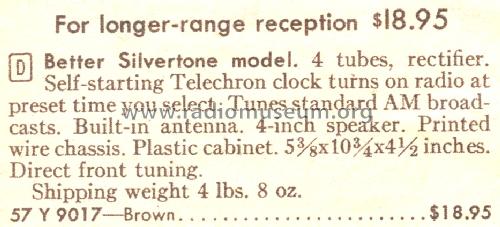 Silvertone 9017 Order=57Y 9017; Sears, Roebuck & Co. (ID = 1669912) Radio