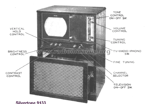 Silvertone 9133 Ch= 101.866 and Ch= 101.859; Sears, Roebuck & Co. (ID = 1666513) TV-Radio