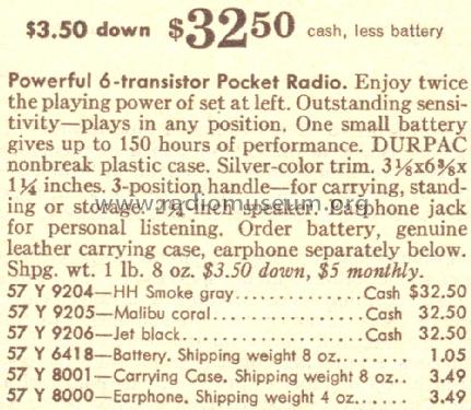 Silvertone 9204 Ch= 132.43600 Order=57Y 9204; Sears, Roebuck & Co. (ID = 1637892) Radio