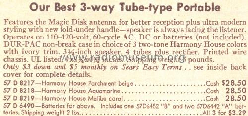 Silvertone DUR-PAC 8219 Ch= 528.53110 Order=57D 8219; Sears, Roebuck & Co. (ID = 1636714) Radio