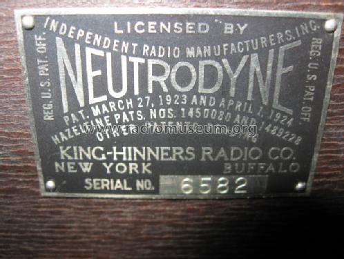 Silvertone Neutrodyne King manuf.; Sears, Roebuck & Co. (ID = 861300) Radio