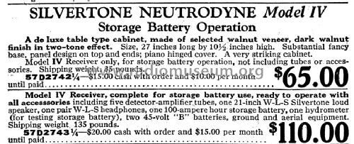 Silvertone 4 or IV Neutrodyne ; Sears, Roebuck & Co. (ID = 1138486) Radio