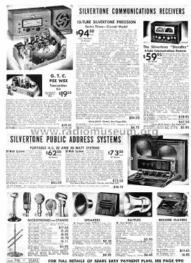 Silvertone Order= 57K 5752 Ch= 107.440-S1; Sears, Roebuck & Co. (ID = 1286213) Radio