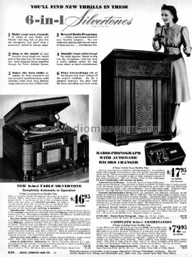 Silvertone Order= 57K 7057 Ch= 141.418; Sears, Roebuck & Co. (ID = 1312037) Radio