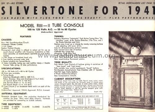 Silvertone R111 Ch= 101.615; Sears, Roebuck & Co. (ID = 1289653) Radio