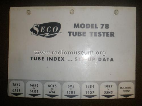 Tube Tester 78; Seco Manufacturing (ID = 1168838) Ausrüstung