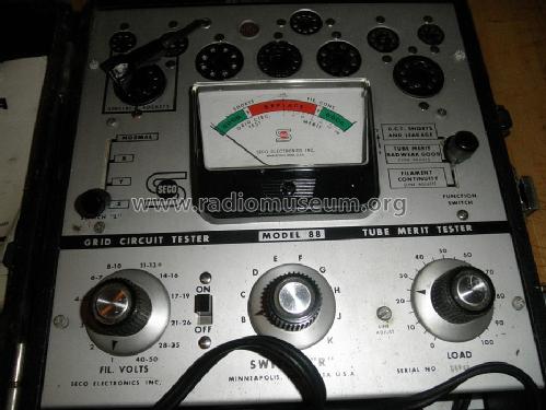 Tube Tester 88 & 88a; Seco Manufacturing (ID = 1432154) Equipment