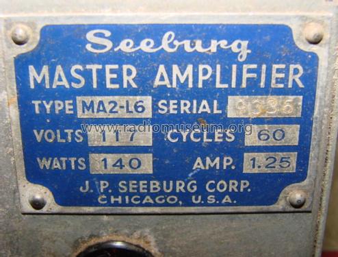 Master Amplifier MA2-L6; Seeburg Corp., J. P. (ID = 1738520) Ampl/Mixer