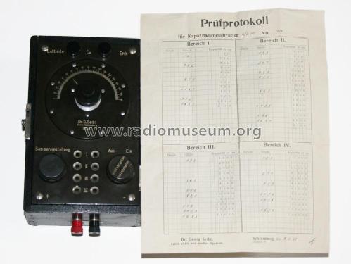 Kapazitätsmessbrücke LC10; Seibt, Dr. Georg (ID = 1860743) Equipment