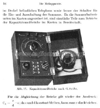 Kapazitätsmessbrücke LC10; Seibt, Dr. Georg (ID = 354692) Equipment