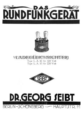 Ladegleichrichter LA12; Seibt, Dr. Georg (ID = 2173781) Strom-V