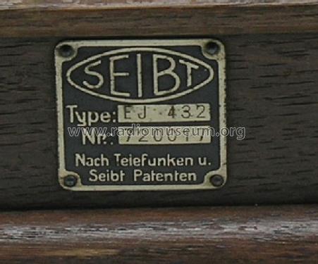 Neutrodyne EI432 ; Seibt, Dr. Georg (ID = 1548438) Radio