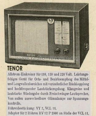 Tenor ; Seibt, Dr. Georg (ID = 1708856) Radio