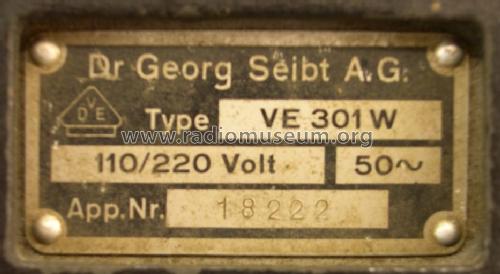 Volksempfänger VE301W; Seibt, Dr. Georg (ID = 1723815) Radio
