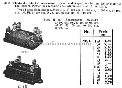 Luft-Block-Kondensator ; Selektor; (ID = 814876) Bauteil