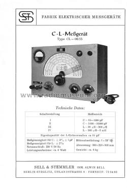 C- und L-Meßgerät CL-06/15; Sell & Stemmler SST; (ID = 2009370) Equipment