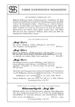 Röhrenmeß- und Regeneriergerät Regi IIa ; Sell & Stemmler SST; (ID = 2009048) Equipment