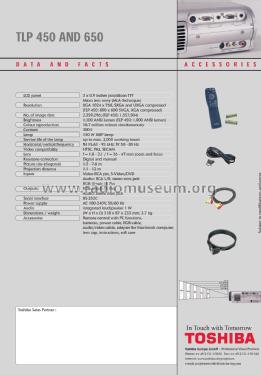 LCD Data Projector TLP450; Toshiba Corporation; (ID = 2698777) R-Player